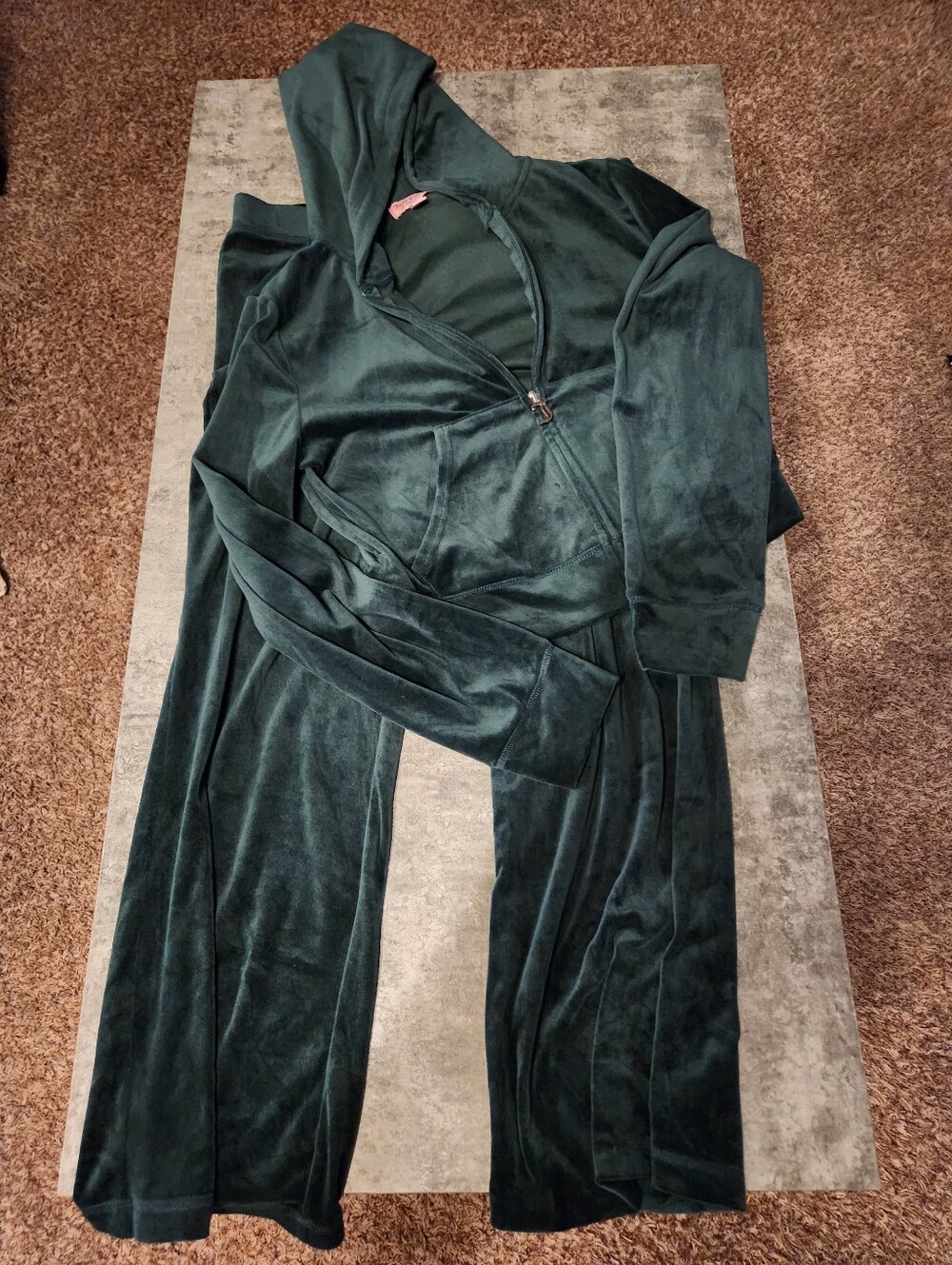 Juicy Couture green track suit with bedazzled words